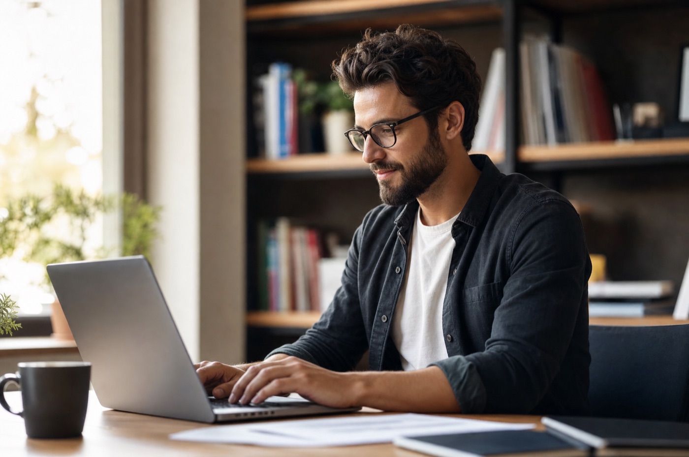 Person working with focus